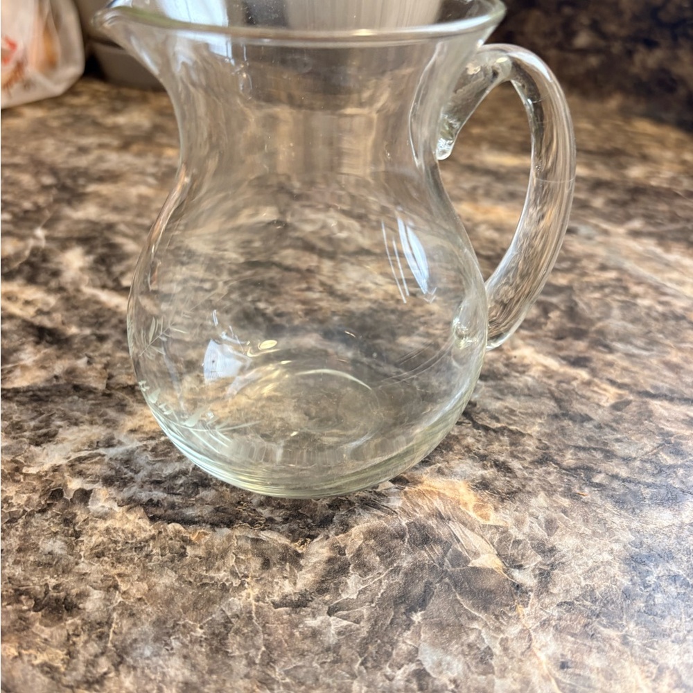 Clear Glass Pitcher with Handle